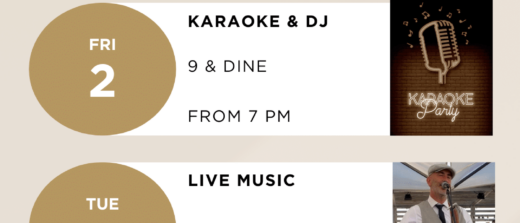 Événements Août Royal Mogins : musique live, karaoké, DJ. Guitare, chant, violon dès 19h les vendredis.