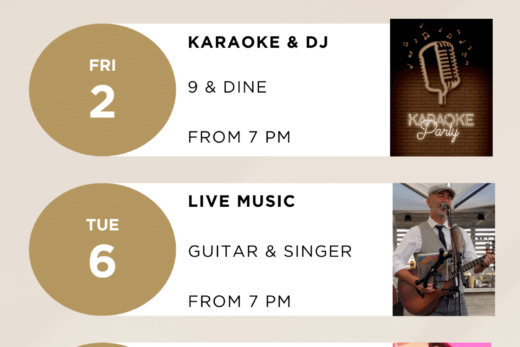 Événements Août Royal Mogins : musique live, karaoké, DJ. Guitare, chant, violon dès 19h les vendredis.
